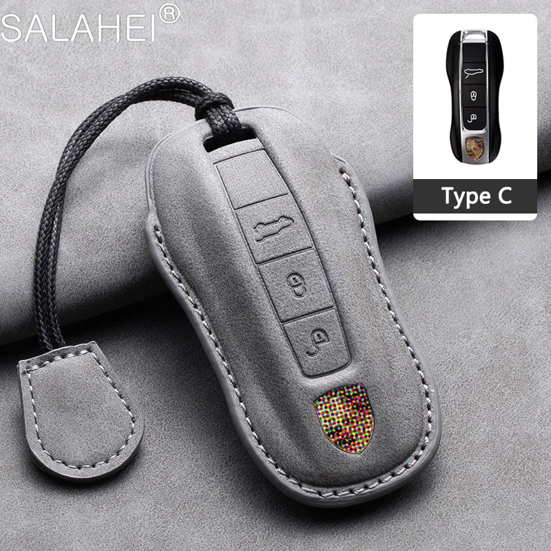 Porsche Suede Key Fob Case