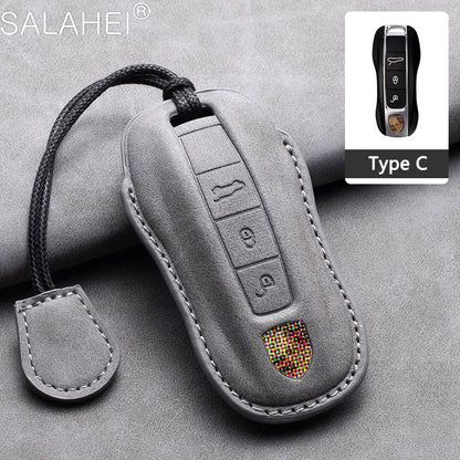 Porsche Suede Key Fob Case