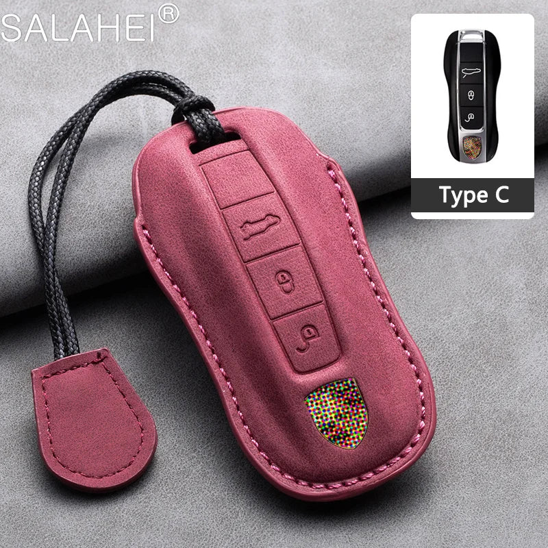 Porsche Suede Key Fob Case