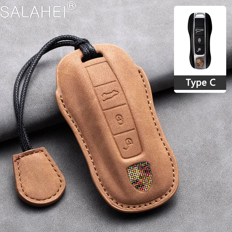 Porsche Suede Key Fob Case
